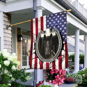 Happy 4th of July, Patriotic Horse American Flag TPT1895F