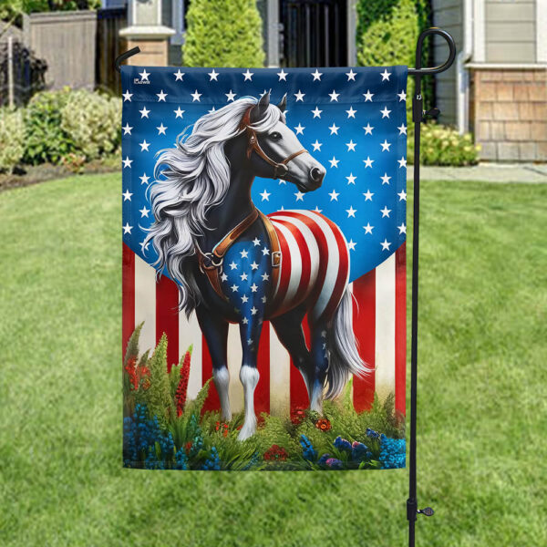 Horse Patriot American Flag MLN3119F