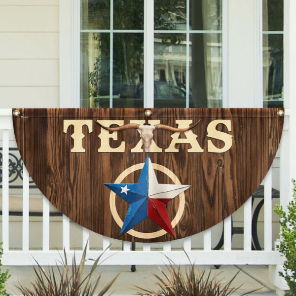 Texas Star Longhorn Non-Pleated Fan Flag TQN3012FL
