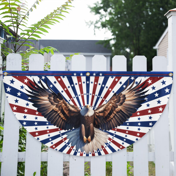 Patriotic Eagle 4th Of July Non-pleated Fan Flag TQN3054FL