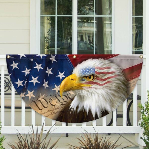 Patriotic Eagle We The People 4th Of July Non-Pleated Fan Flag TQN3072FL