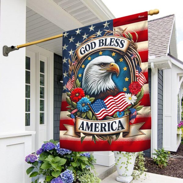 God Bless America Eagle Flag MLN3056F