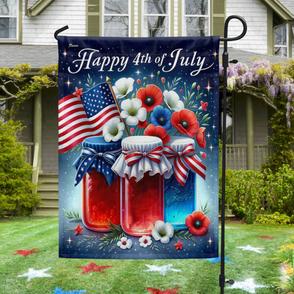 Happy 4th Of July Patriotic Flowers Floral Independence Day Flag TQN3047F