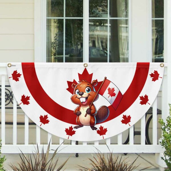 Happy Canada Day Beaver 1st Of July Non-Pleated Fan Flag TQN3113FL