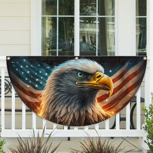Eagle American Flag 4th of July Independence Day Non-Pleated Fan Flag MLN3117FL