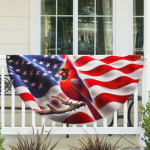 Patriotic Cardinal American Non-Pleated Fan Flag MLN3198FL