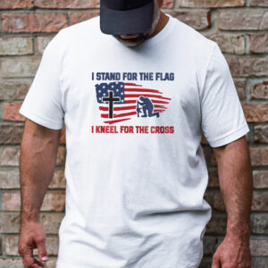 Stand For The Flag, Kneel For The Cross Veteran Embroidered T-shirt TPT1908TS