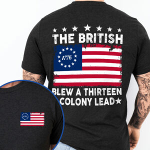 The British Blew A Thirteen Colony Lead American Flag T-Shirt TQN3273TS