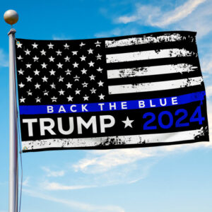 Back The Blue Trump 2024 Grommet Flag MLN3388GF