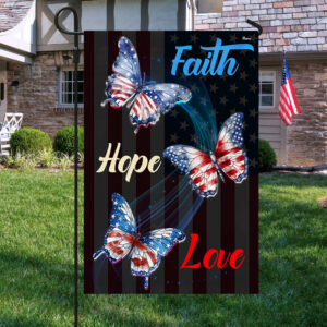 Butterfly Flag Faith Hope Love Patriotic Butterfly Flag MLN3232F