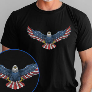 Patriotic Eagle American Embroidered T-Shirt MLN3166ES