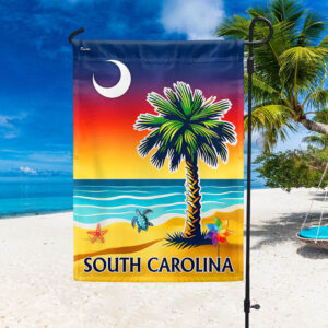 South Carolina State Beach Palm Tree Flag MLN3368F