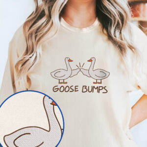 Goose Bumps Funny Embroidered T-Shirt TQN3263ES