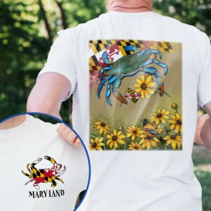 Maryland State Crab and Black-eyed Susan Flower, Maryland T-Shirt TPT1947TS