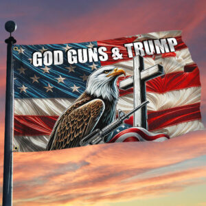 Trump 2024 God Guns & Trump Grommet Flag TQN3489GF