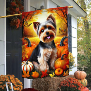 Yorkshire Terrier Welcome Fall Flag MLN3427F