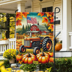 Fall Flag Fall Farm Tractor Pumpkins Flag MLN3581F