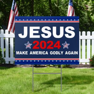 Jesus 2024 Make America Godly Again Yard Sign TQN3592YS