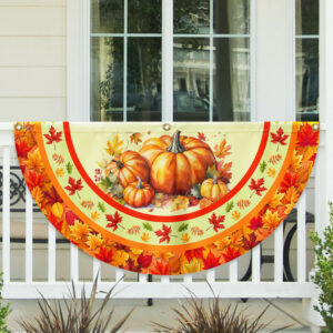 Fall Pumpkins Thanksgiving Non-Pleated Fan Flag MLN3744FL