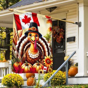 Happy Thanksgiving Turkey Canada Flag TQN3627F