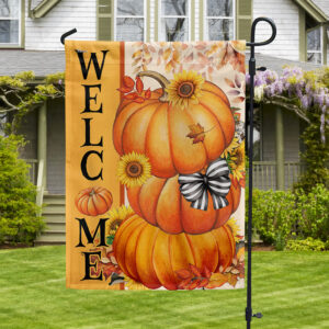 Welcome Fall Harvest Pumpkin Flag TQN3566F