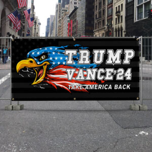 Trump Vance 2024 Take America Back Fence Banner TQN3836FB